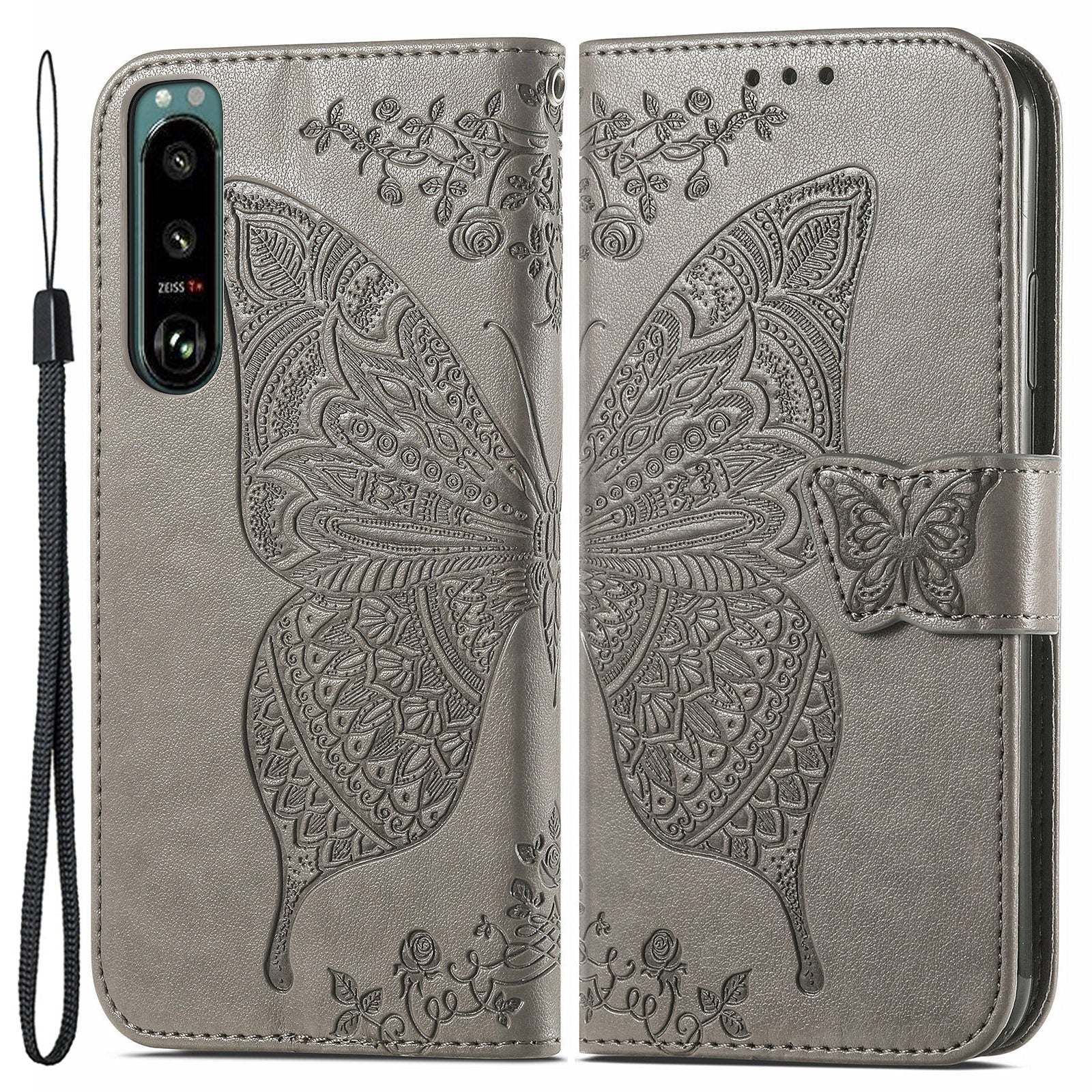 For Sony Xperia 5 IV 5G Anti-Dust PU Leather Phone Case Imprinted Butterfly Pattern Stand Wallet Flip Magnetic Closure Phone Cover For Sony Xperia 5 IV 5G Anti-Dust PU Leather Phone Case Imprinted Butterfly Pattern Stand Wallet Flip Magnetic Closure Phone Cover
